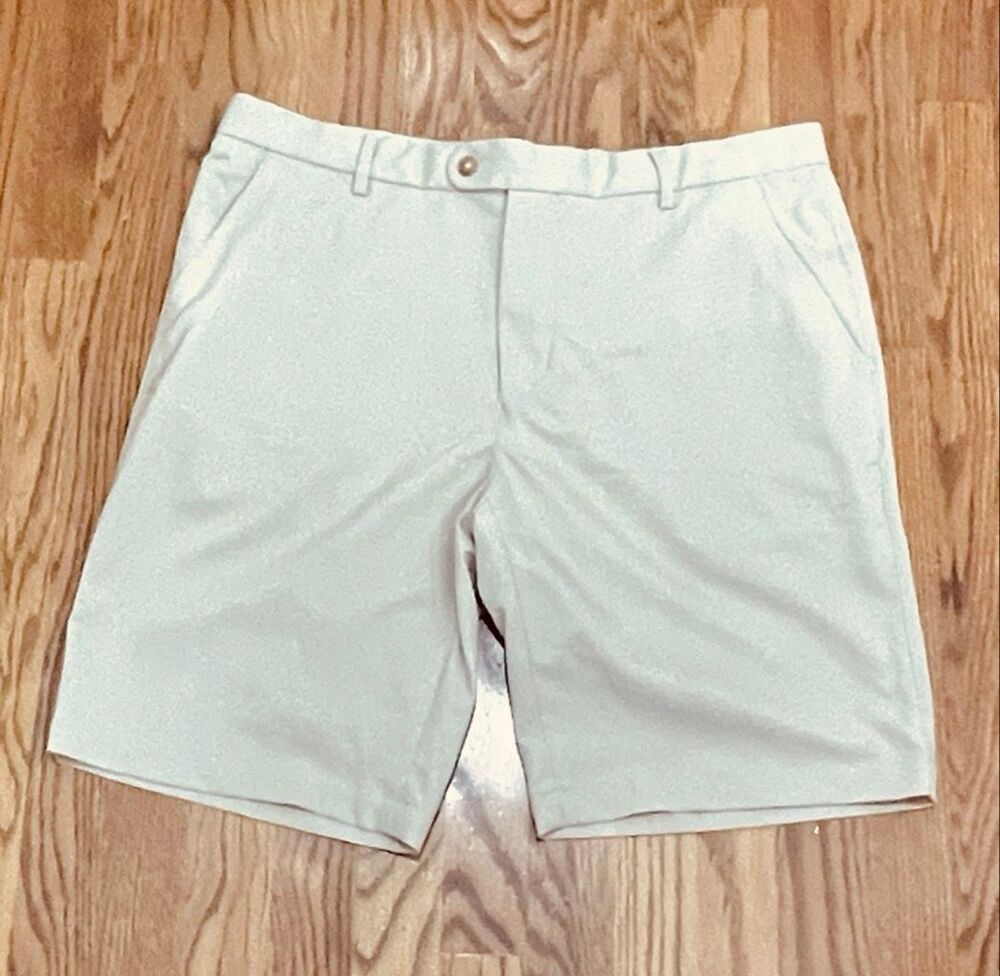 J. McLaughlin Khaki Flat Front Dress Shorts. Size 36. NWOT!